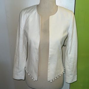 J Crew white linen/cotton blazer